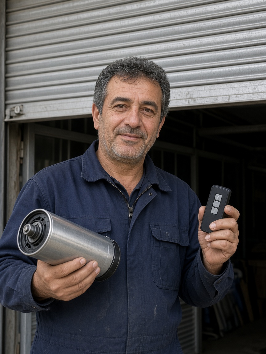 Sağlam Kepenk ustası kepenk motorunun başında